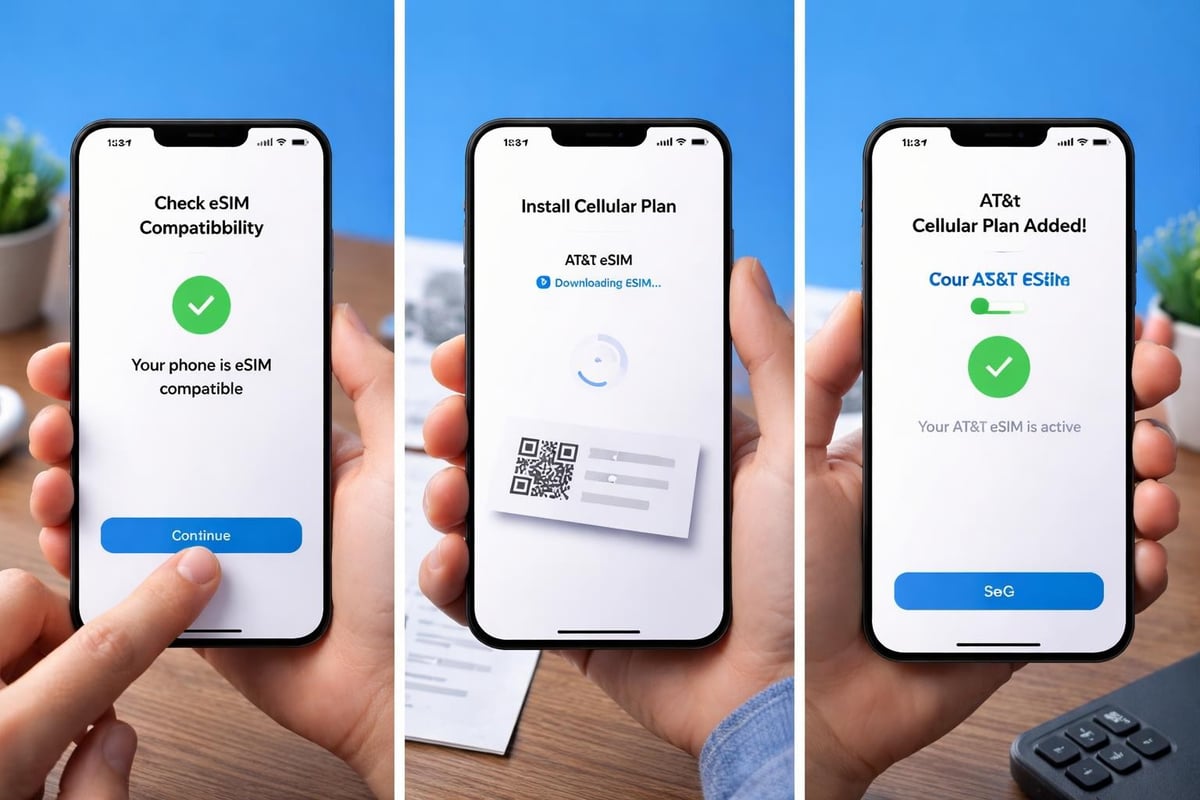AT&T eSIM activation workflow