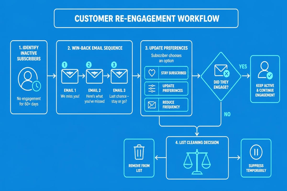 Re-engagement email decision tree