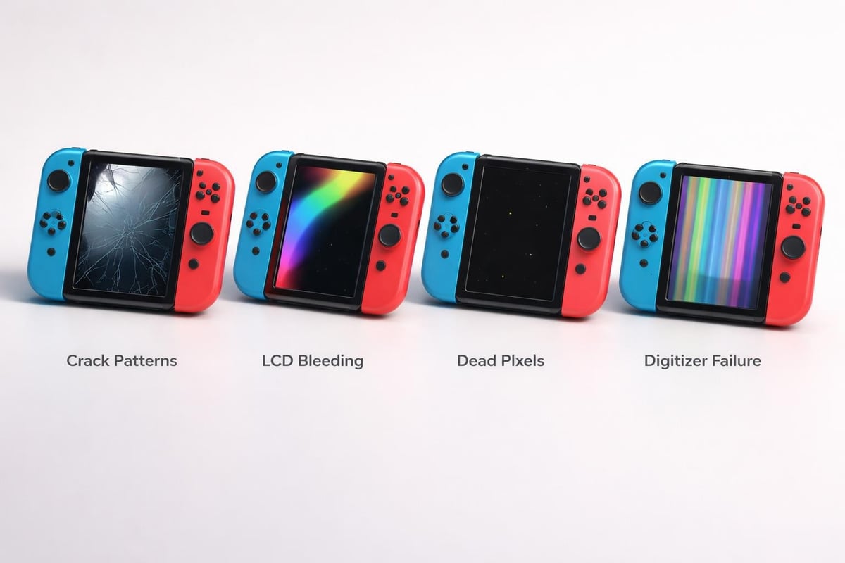 Common Nintendo Switch screen damage types