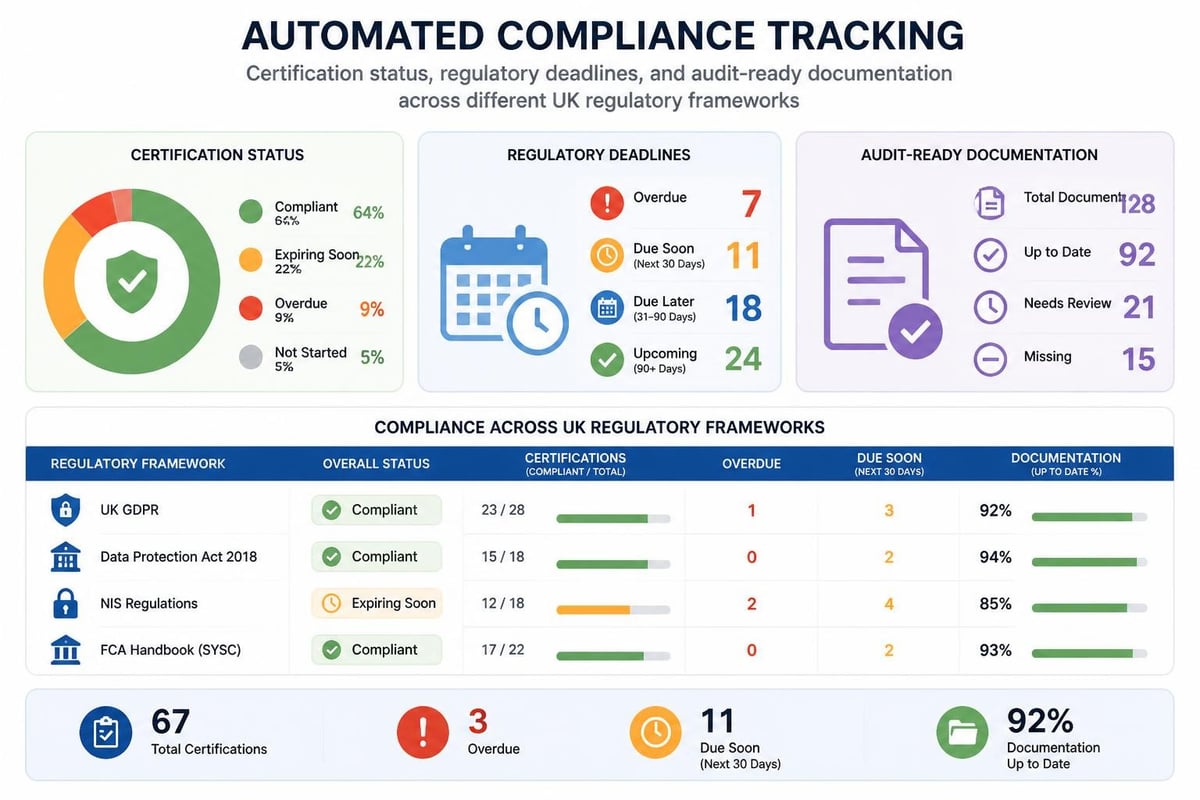 Compliance reporting dashboard