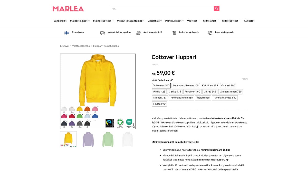 7 Vastuulliset Liikelahjat Yrityksille Vuodelle 2026 - Cottover Huppari – GOTS- ja Fairtrade-sertifioitu yritystekstiili