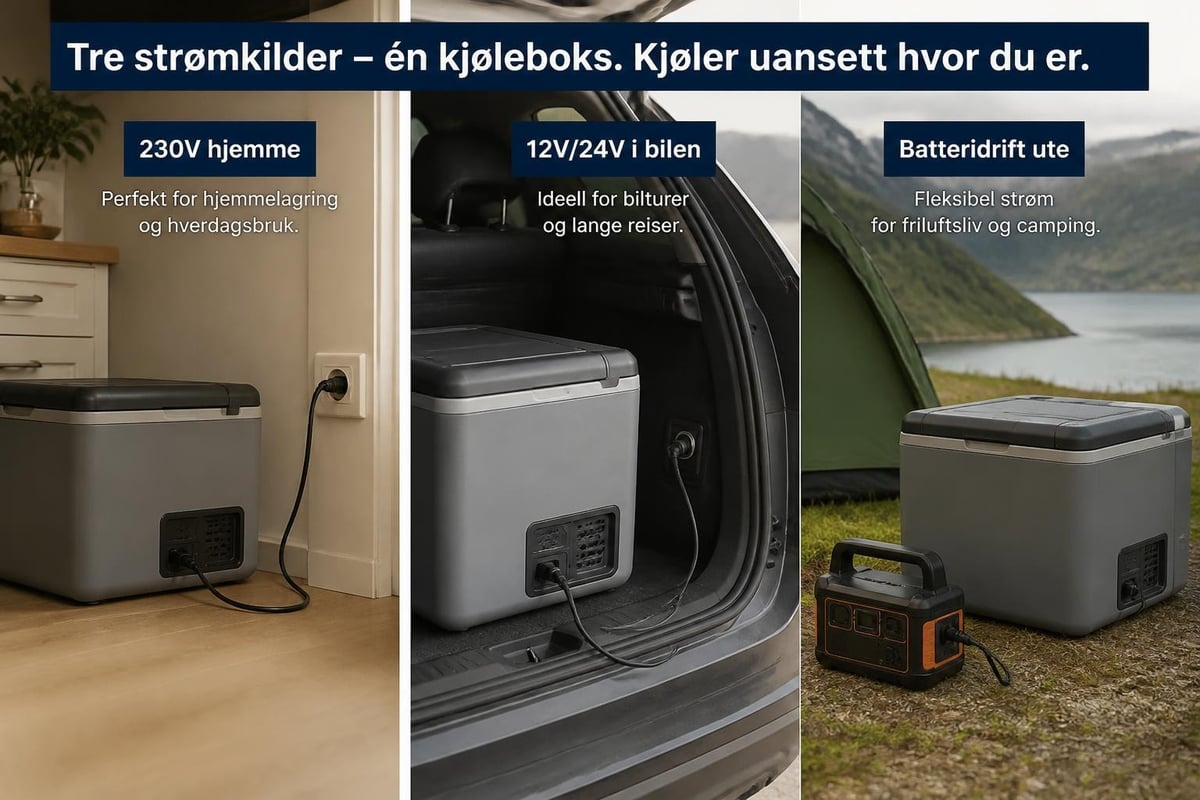 Kjøleboks strømtilkoblinger