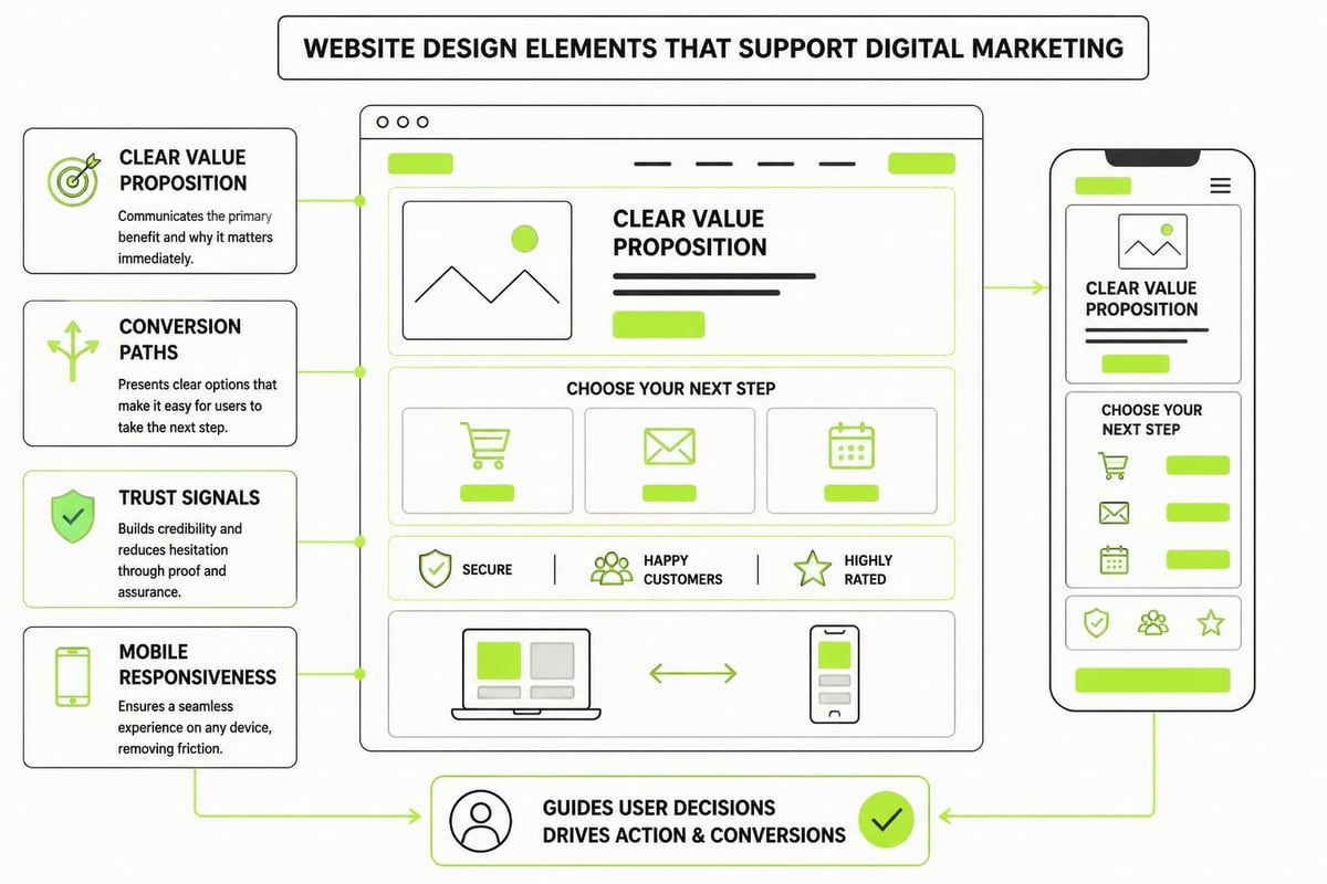 Marketing-focused website design elements