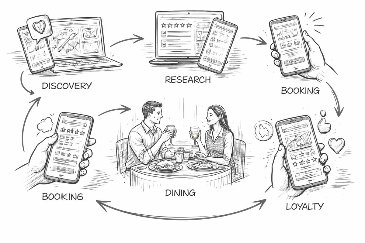 Restaurant customer journey stages