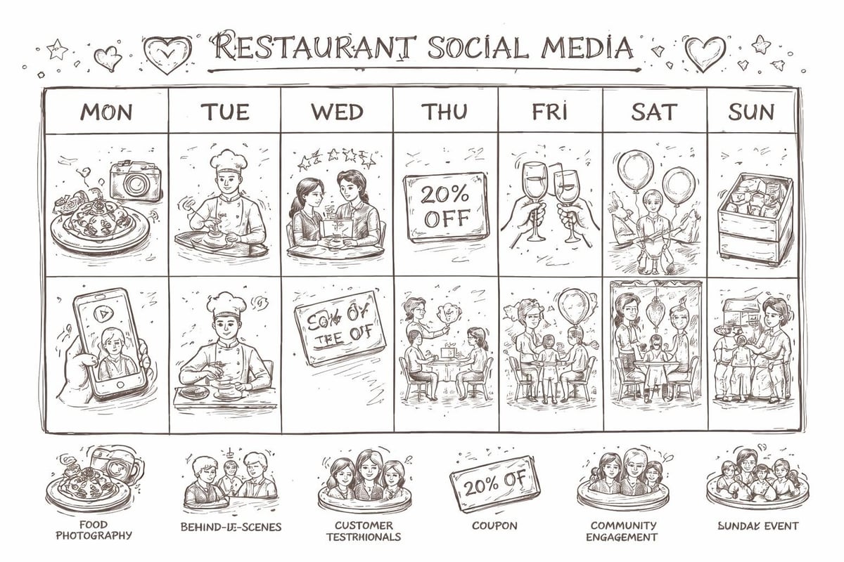 Restaurant social media content mix