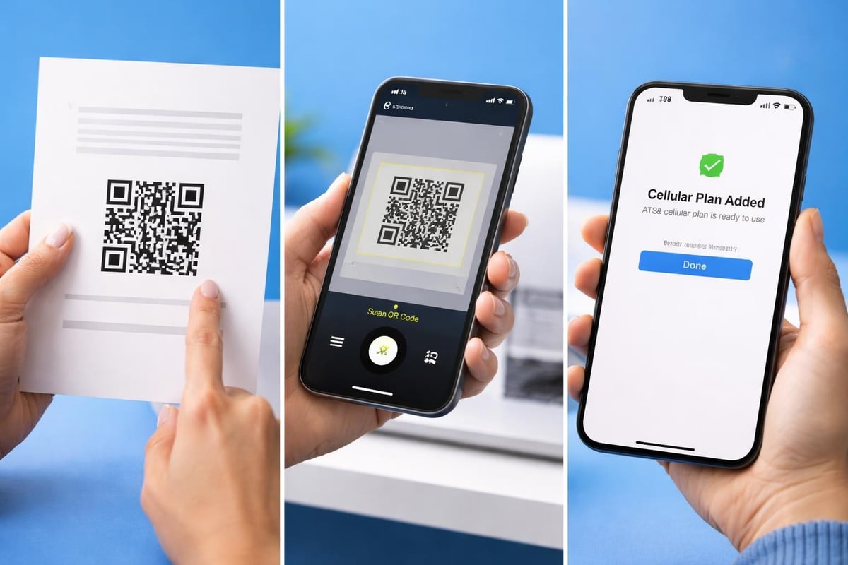 AT&T eSIM QR code scanning