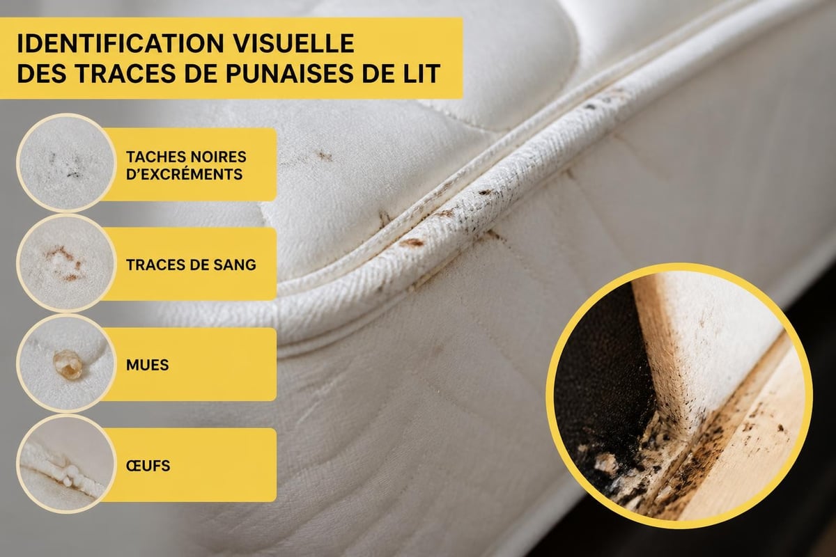 Signes d'infestation de punaises de lit