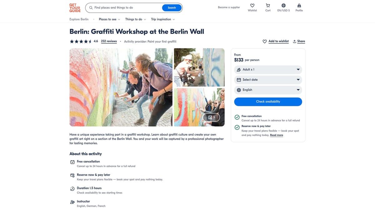 Top 10 Workshops in Berlin 2026: Kreative Highlights entdecken - Berlin: Graffiti Workshop an der Berliner Mauer