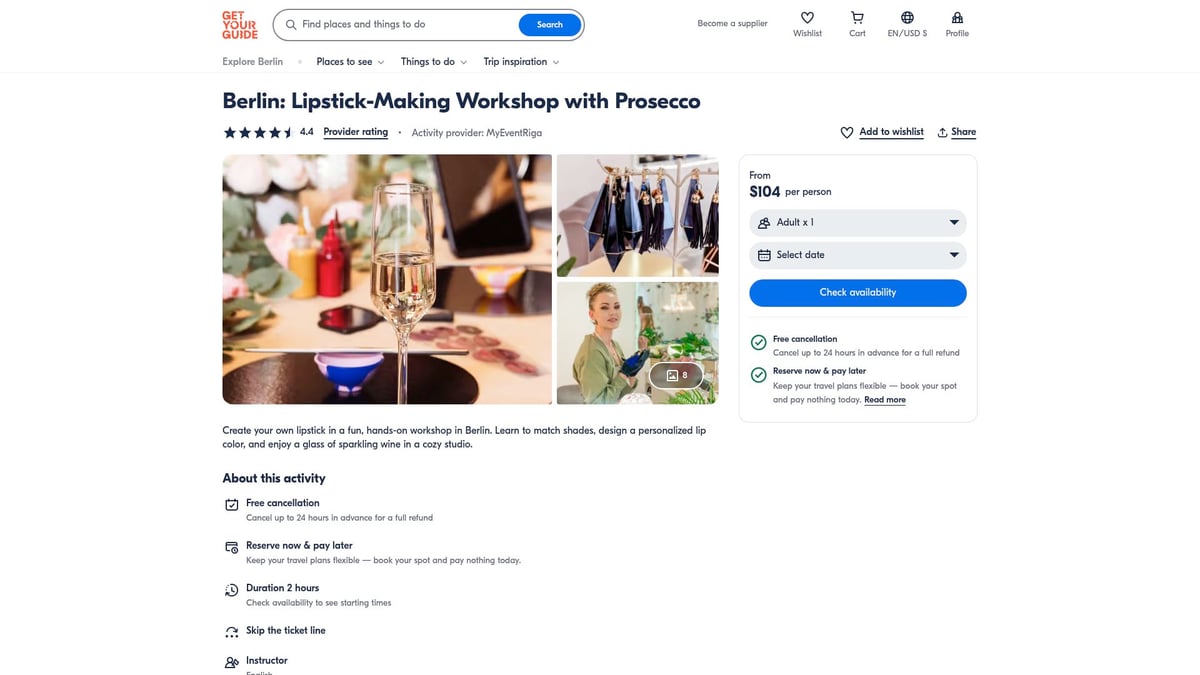 Top 10 Workshops in Berlin 2026: Kreative Highlights entdecken - Berlin: Lipstick-Making Workshop mit Prosecco