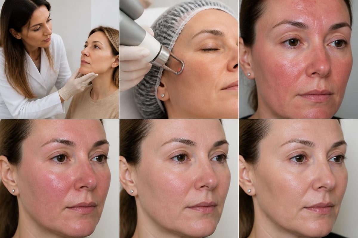 CO2 laser treatment stages