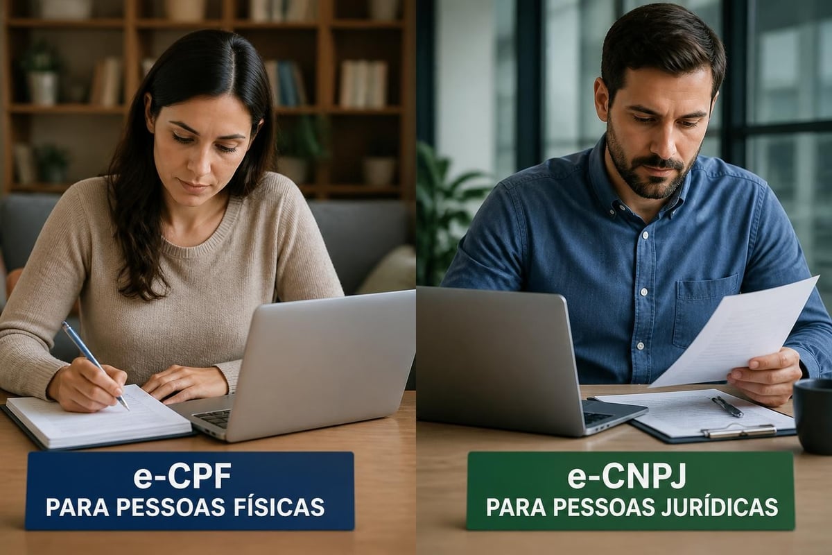 Diferenças entre e-CPF e e-CNPJ para microempreendedores