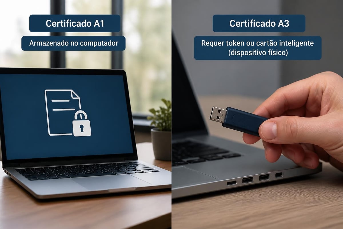 Tipos de certificado digital A1 e A3