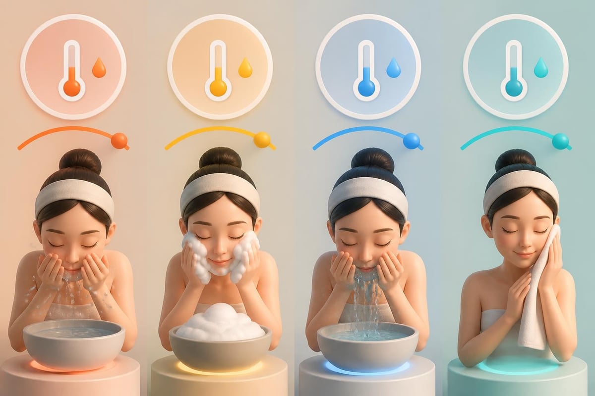 洗顔プロセスの温度管理