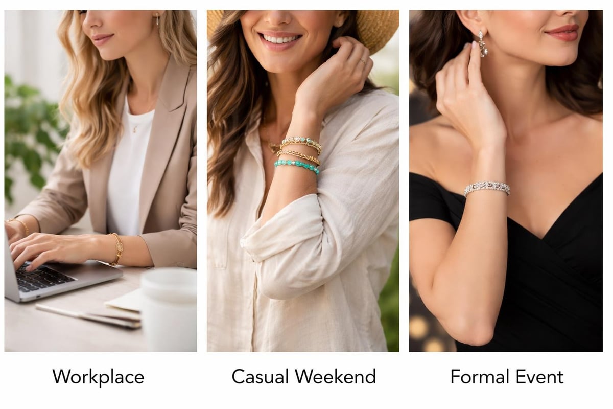 Blue bracelet styling occasions
