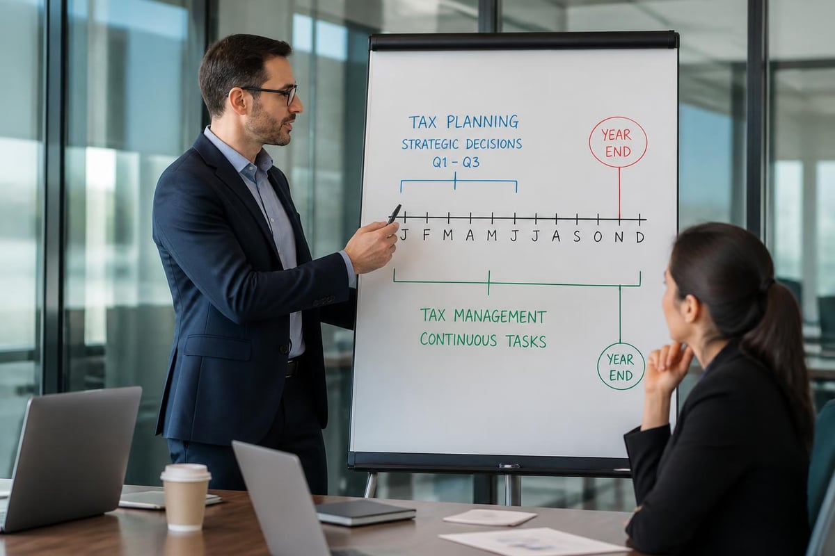 Tax planning versus tax management timeline