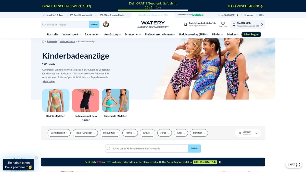 10 Trendige Bademode Für Kinder 2026: Unsere Favoriten - Watery Kinderbadeanzug – Vielseitig & Preiswert