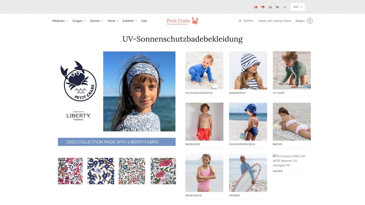 10 Trendige Bademode Für Kinder 2026: Unsere Favoriten - Petit Crabe UV-Anzug – Skandinavischer Minimalismus