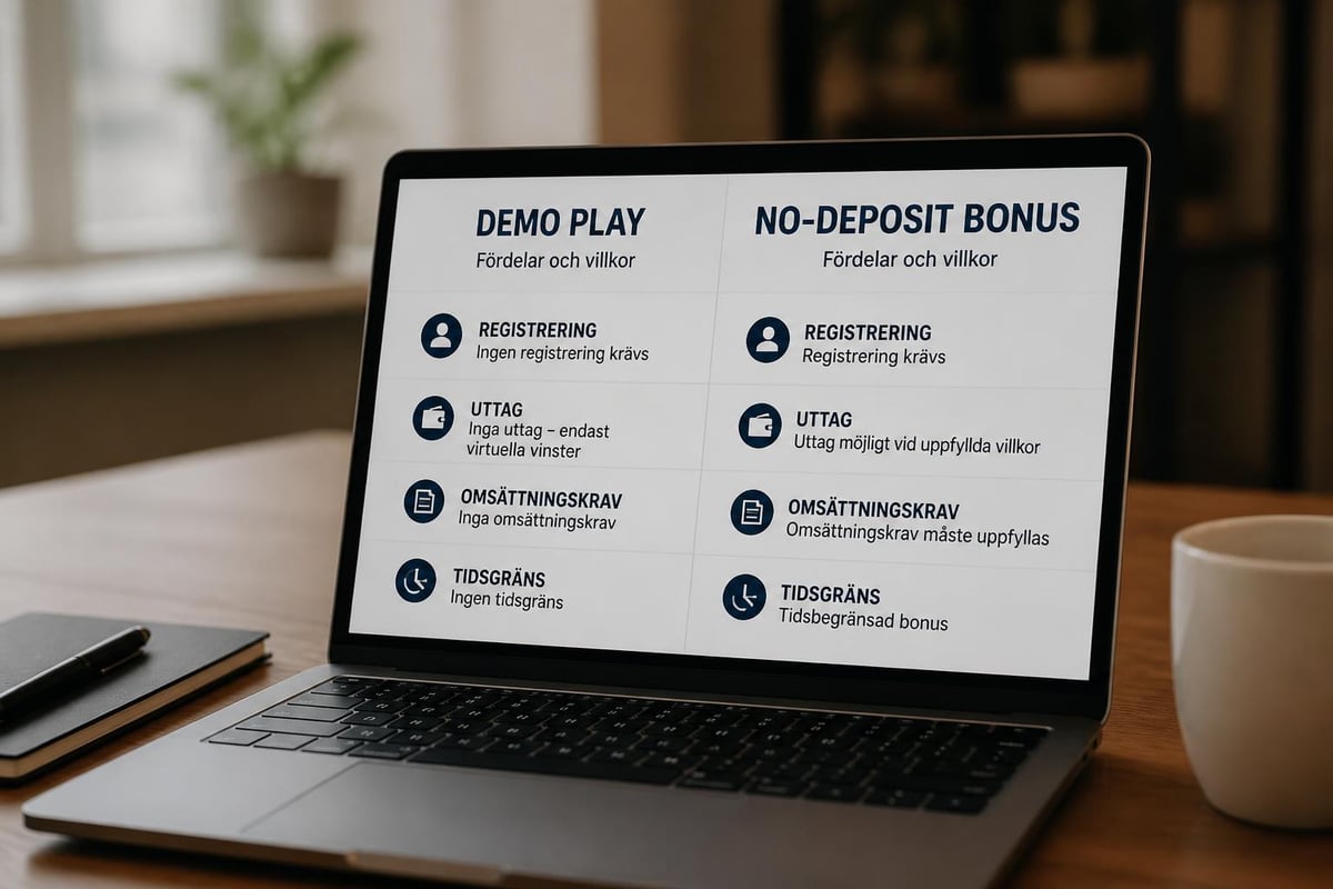 Gratis casino demoversioner jämfört med bonusar utan insättning