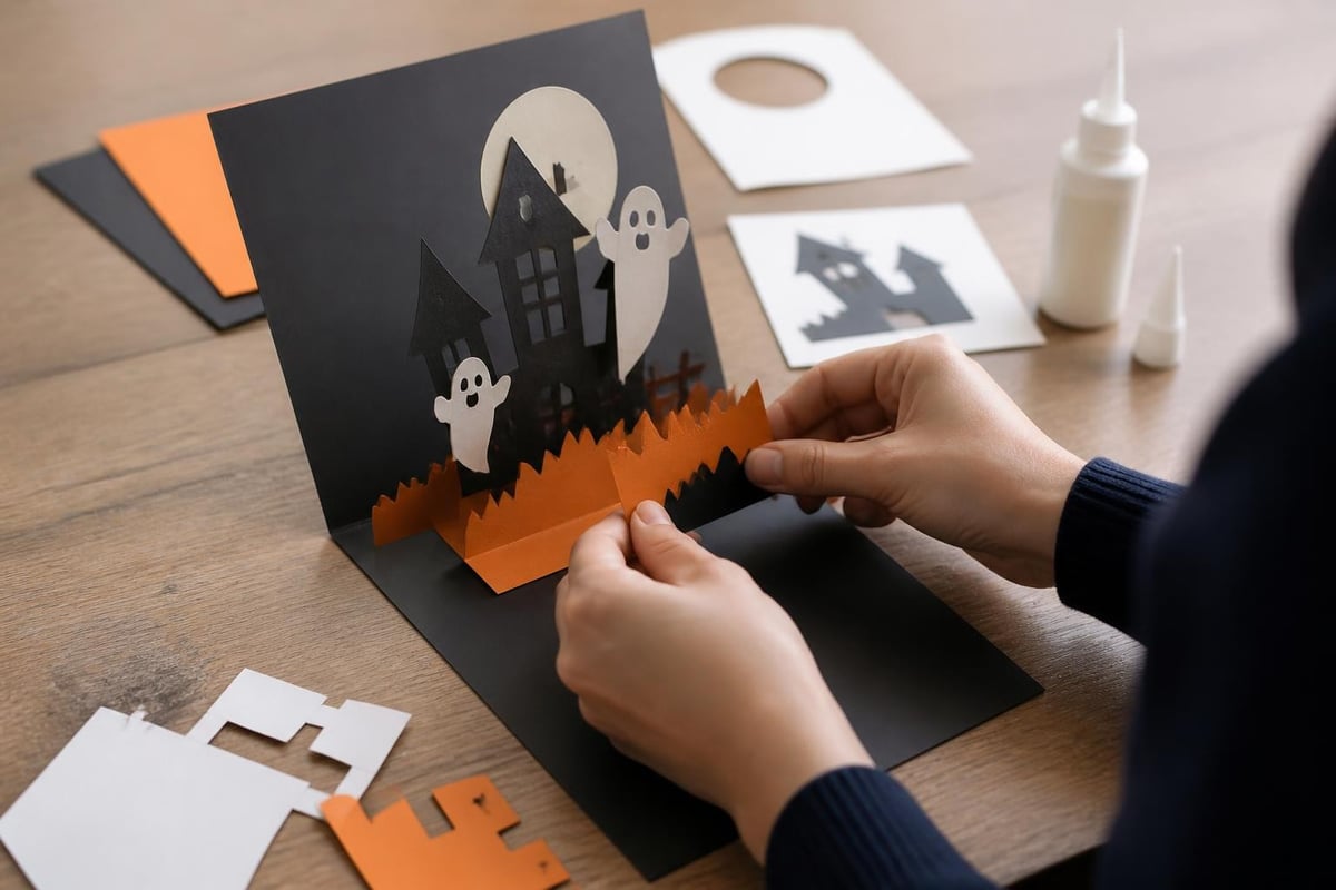 3D Halloween card layers