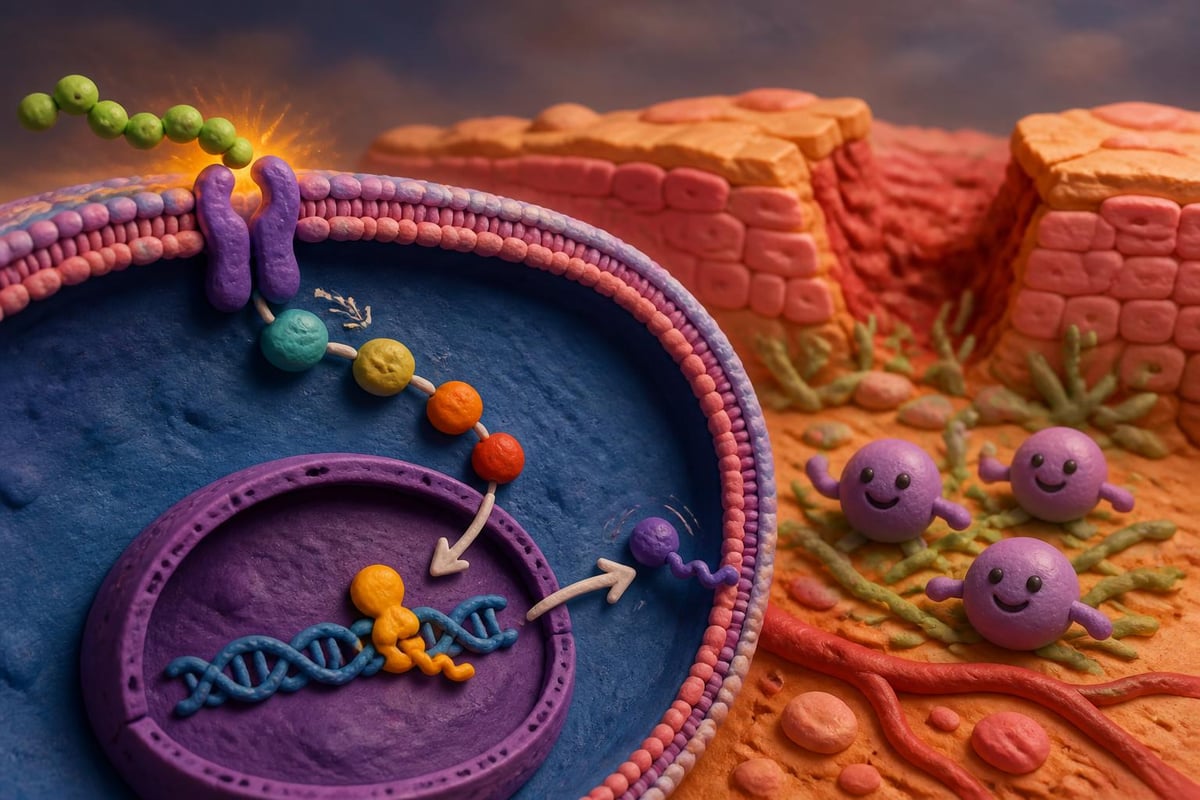 Peptide cellular signaling pathways in tissue repair