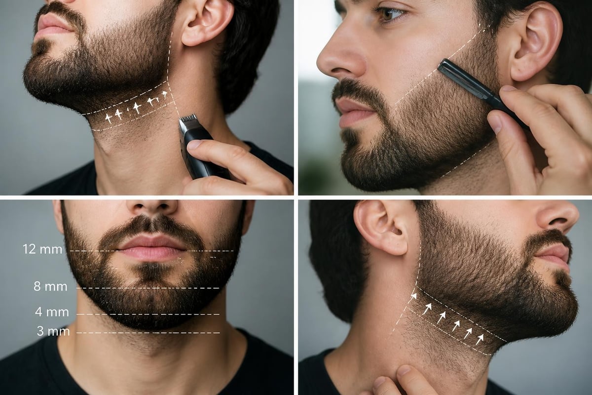 Beard trimming zones