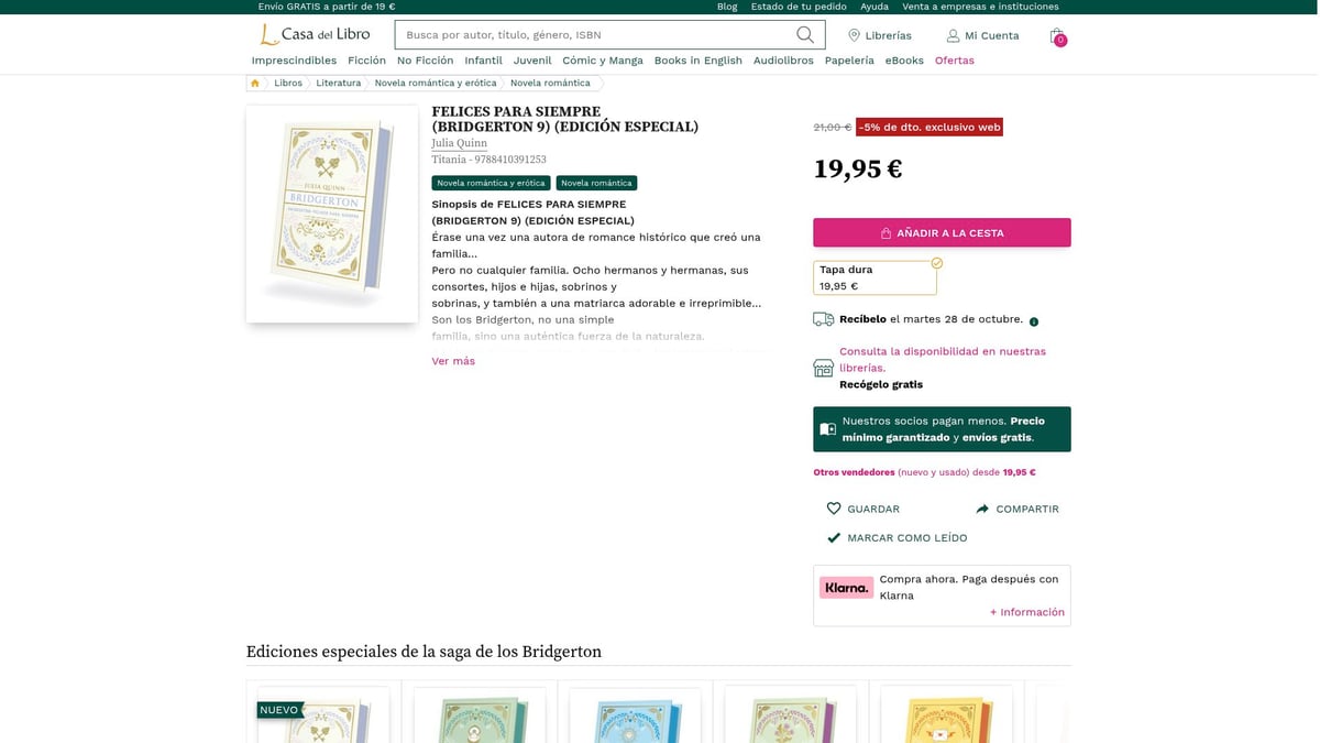 Los Mejores: 7 Opciones Imprescindibles en 2025 - 3. FELICES PARA SIEMPRE (BRIDGERTON 9) (EDICIÓN ESPECIAL) – Julia Quinn