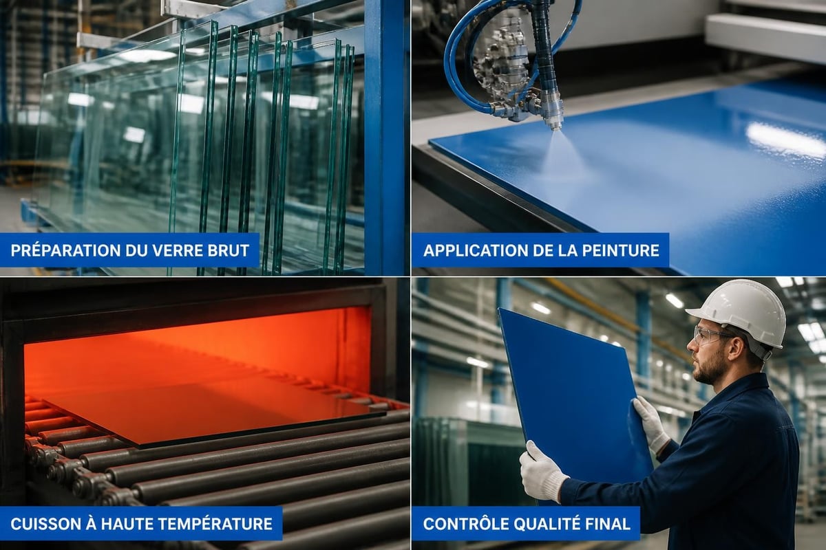 Processus de fabrication du verre laqué