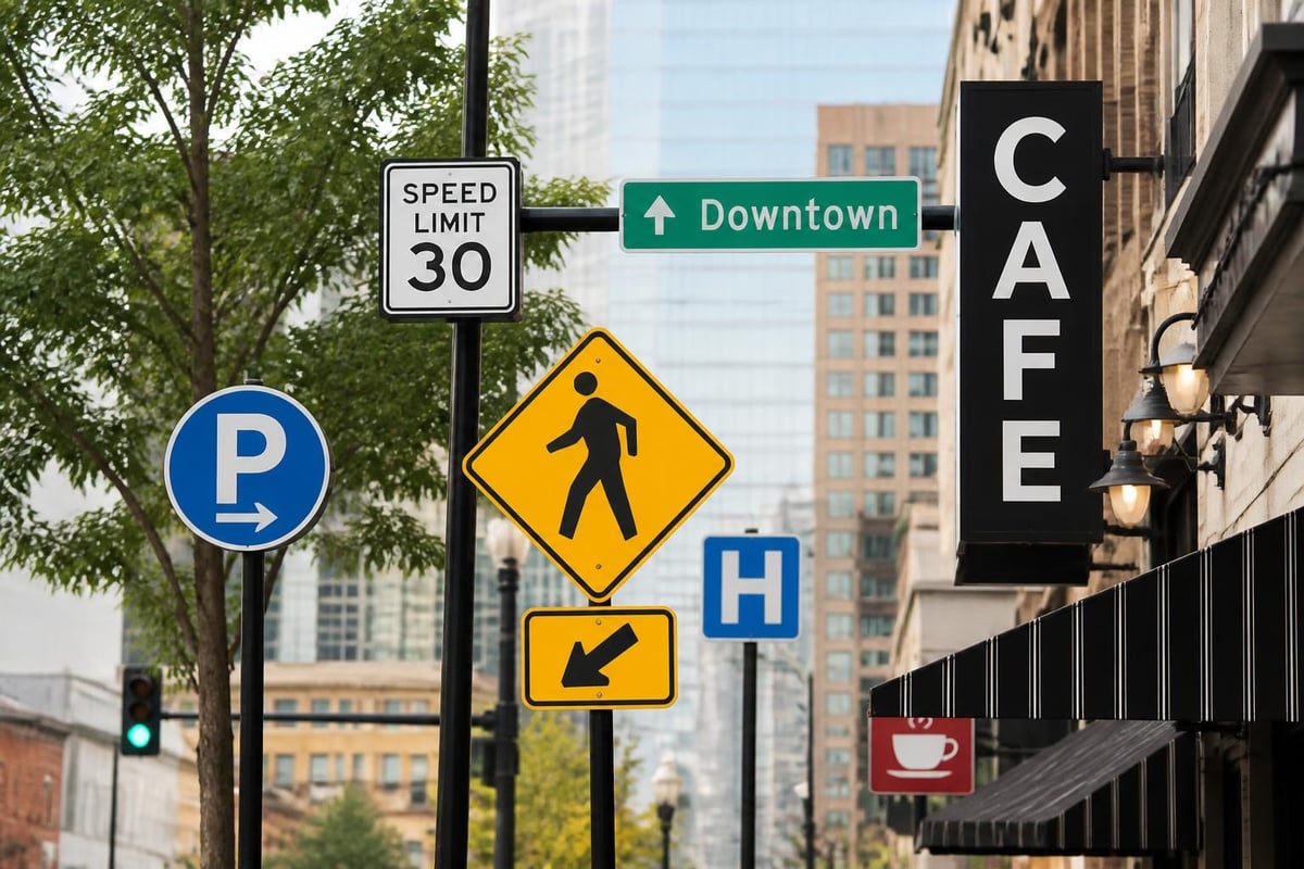 Signage street functional categories