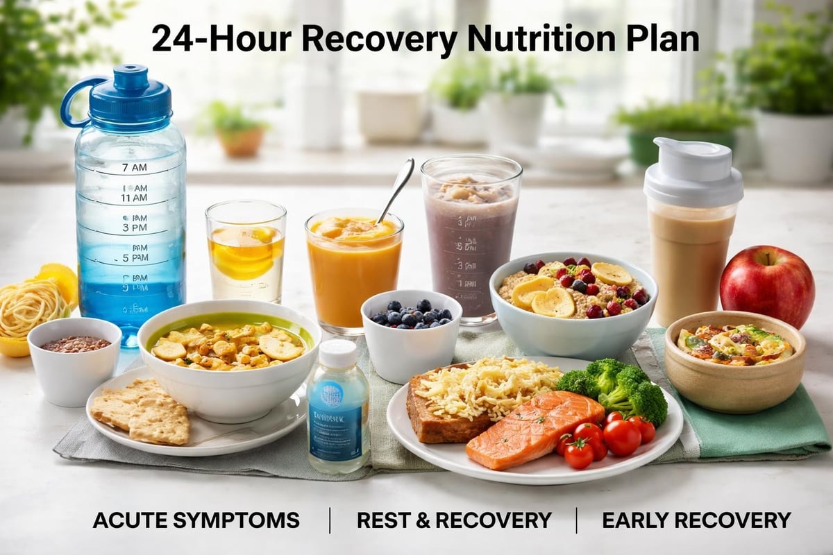 Hydration and nutrition recovery timeline