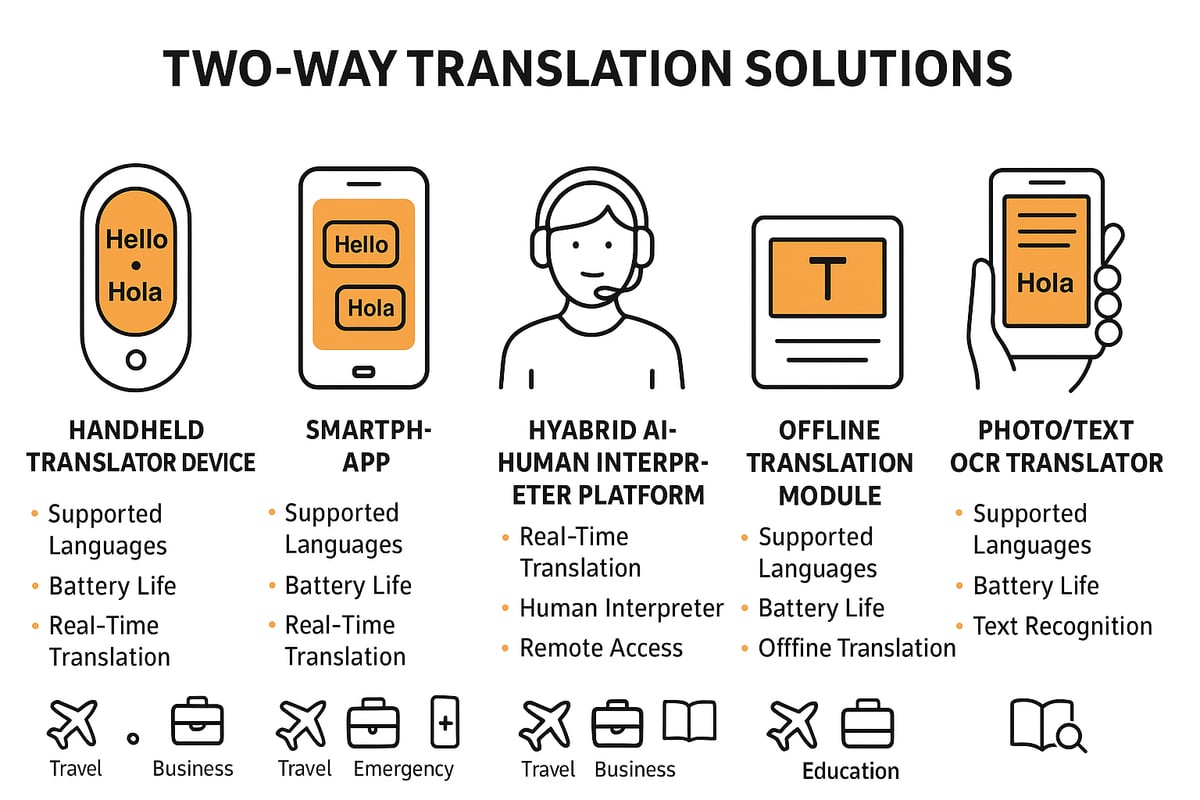 Types of Two Way Translation Solutions: Devices, Apps, and Platforms