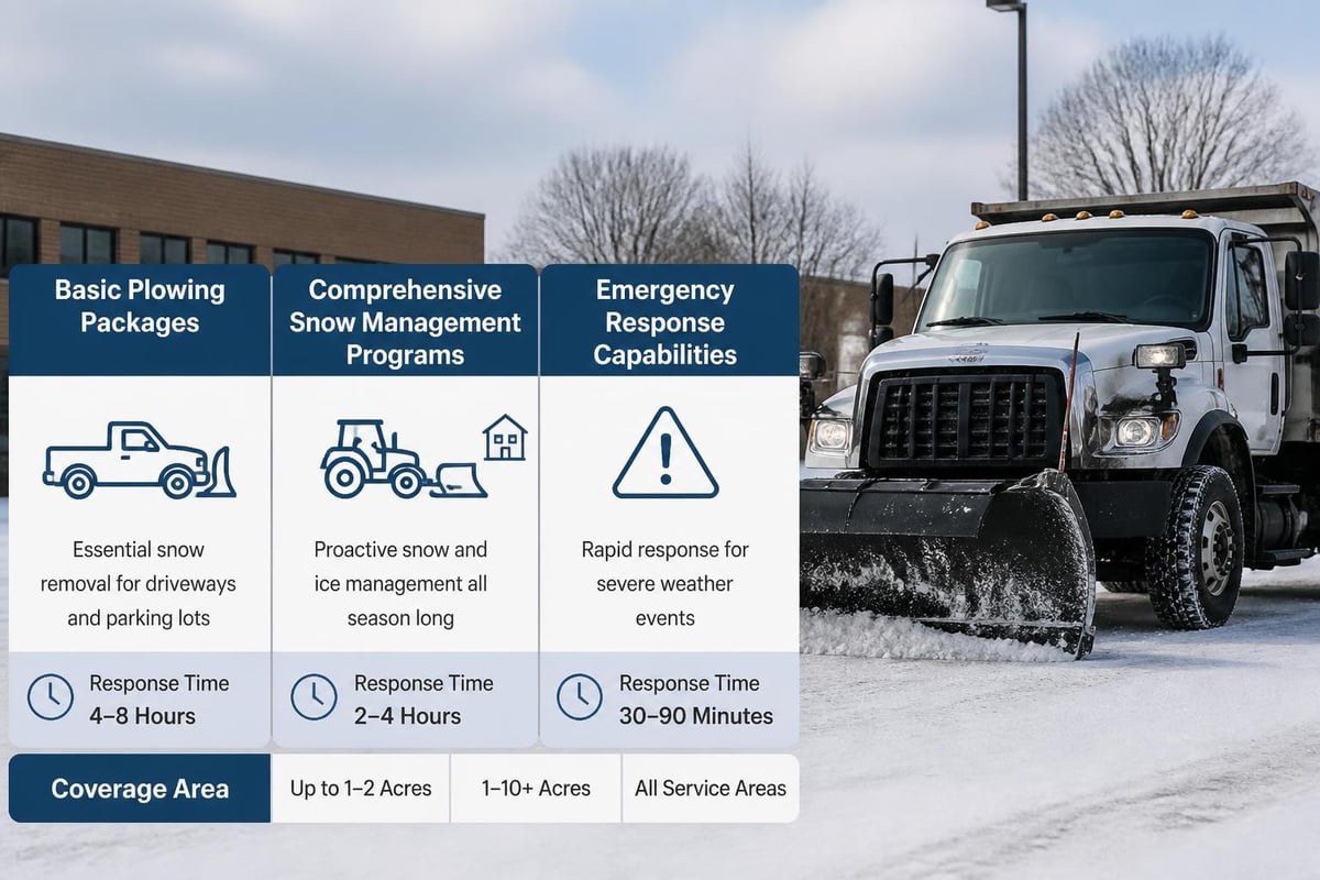Commercial snow removal service categories