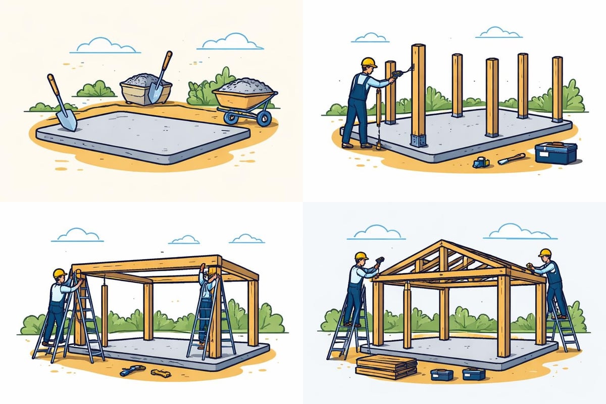 Garage frame assembly process