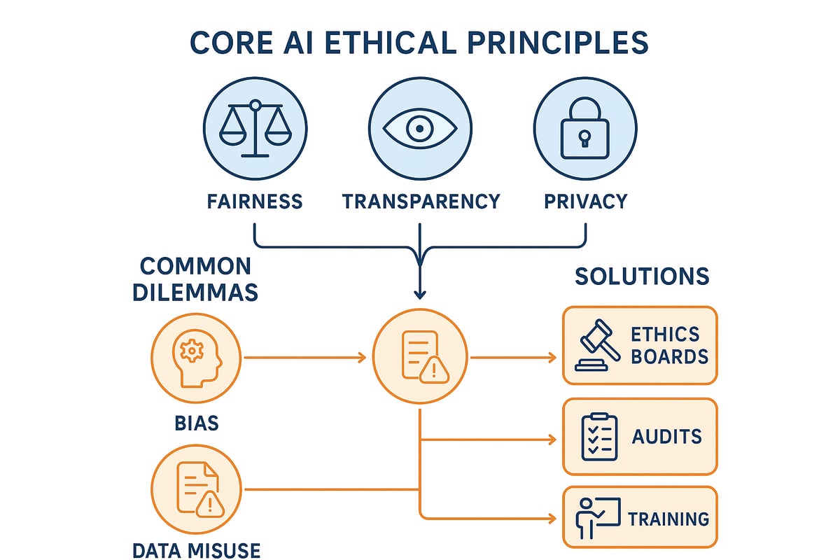 Navigating AI Ethics: Principles, Challenges, and Solutions