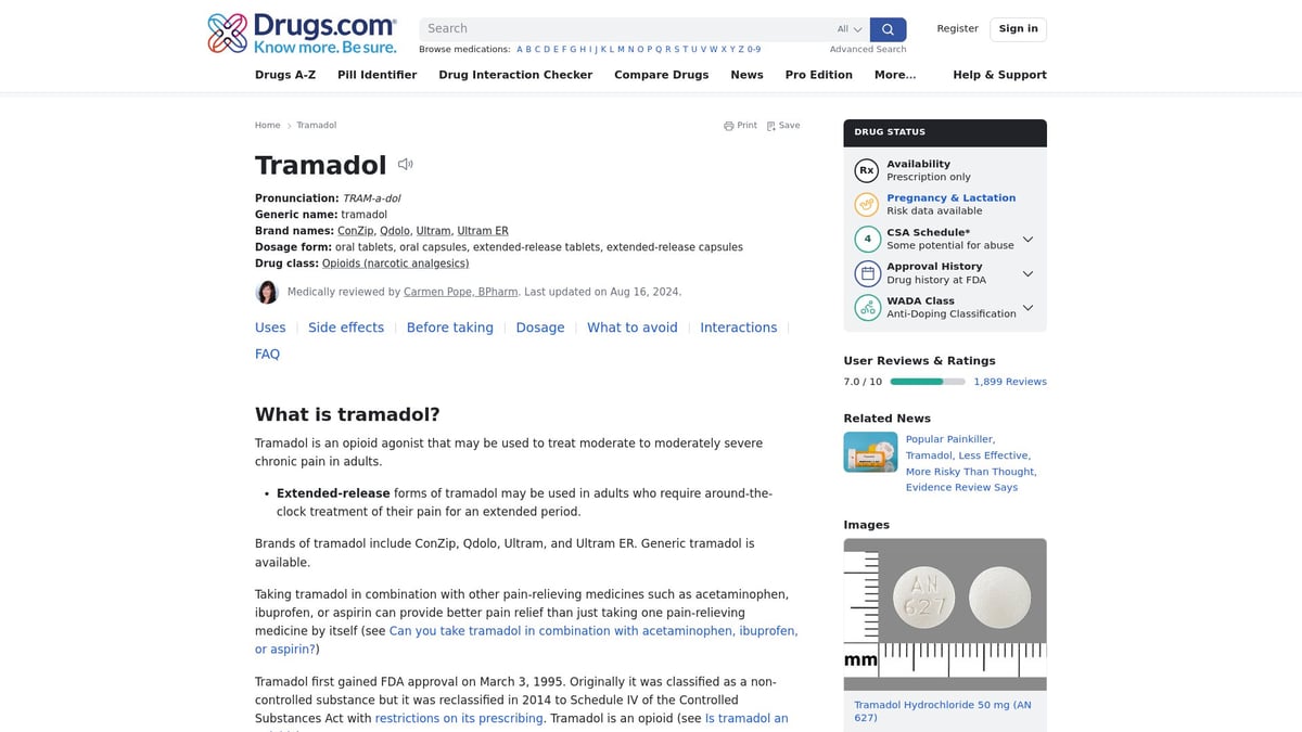 Top 9 Essential The Best Pain Killers for Fast Relief 2026 - Tramadol (Prescription Only)