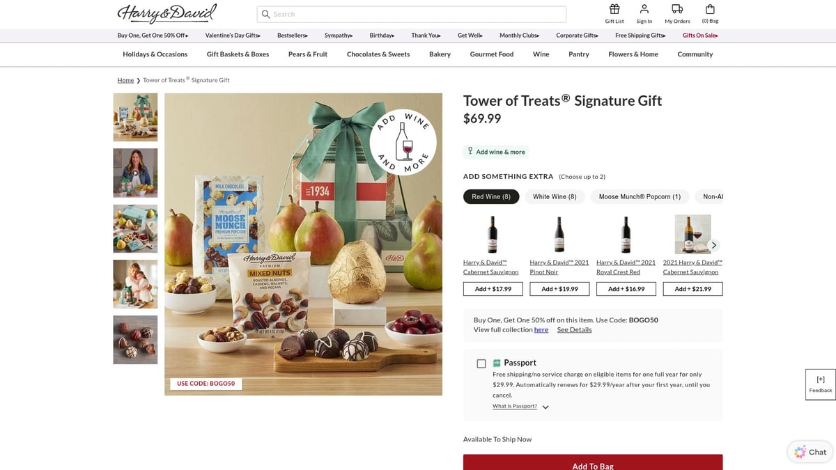 8 Thoughtful Care Gift Packages for Every Occasion 2026 - Harry & David Tower of Treats® Signature Gift