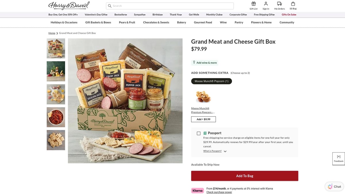 8 Thoughtful Care Gift Packages for Every Occasion 2026 - Harry & David Grand Meat and Cheese Gift Box