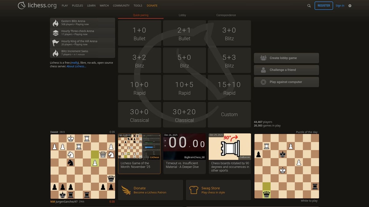 Top 7 Best Website To Learn Chess For All Levels In 2026 - Lichess.org