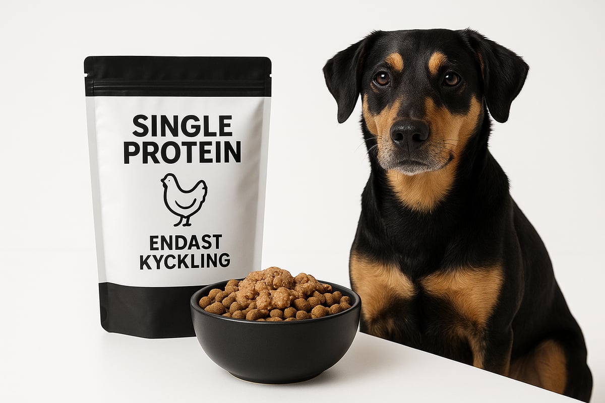 Vad är single protein-hundfoder?