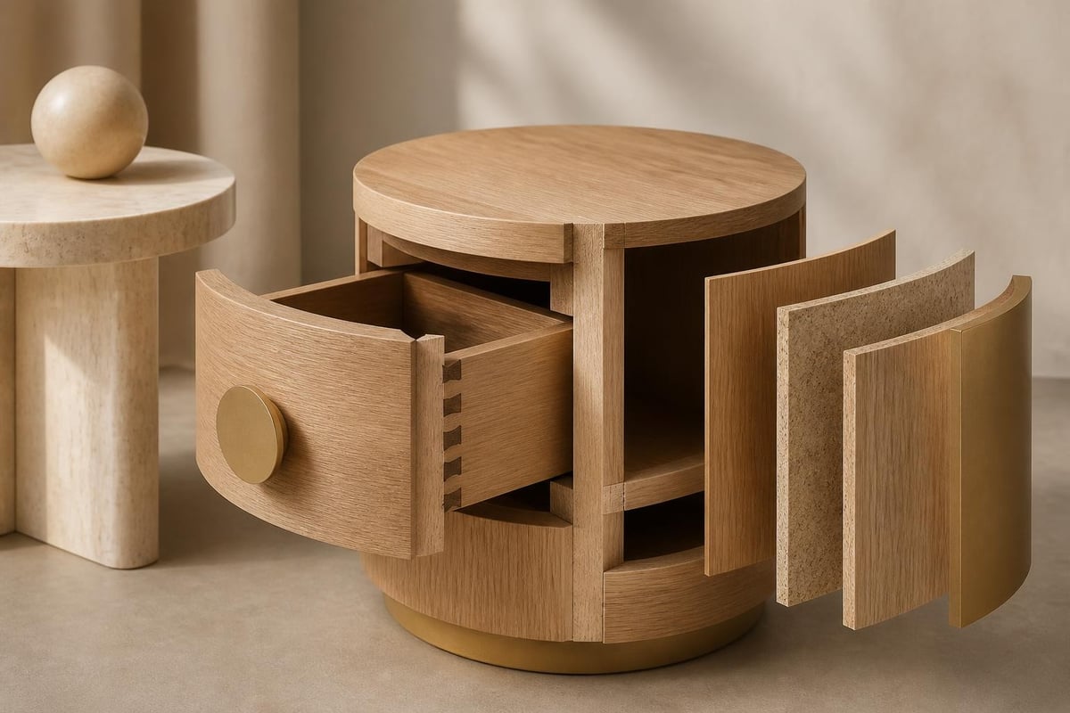 Side table construction detail