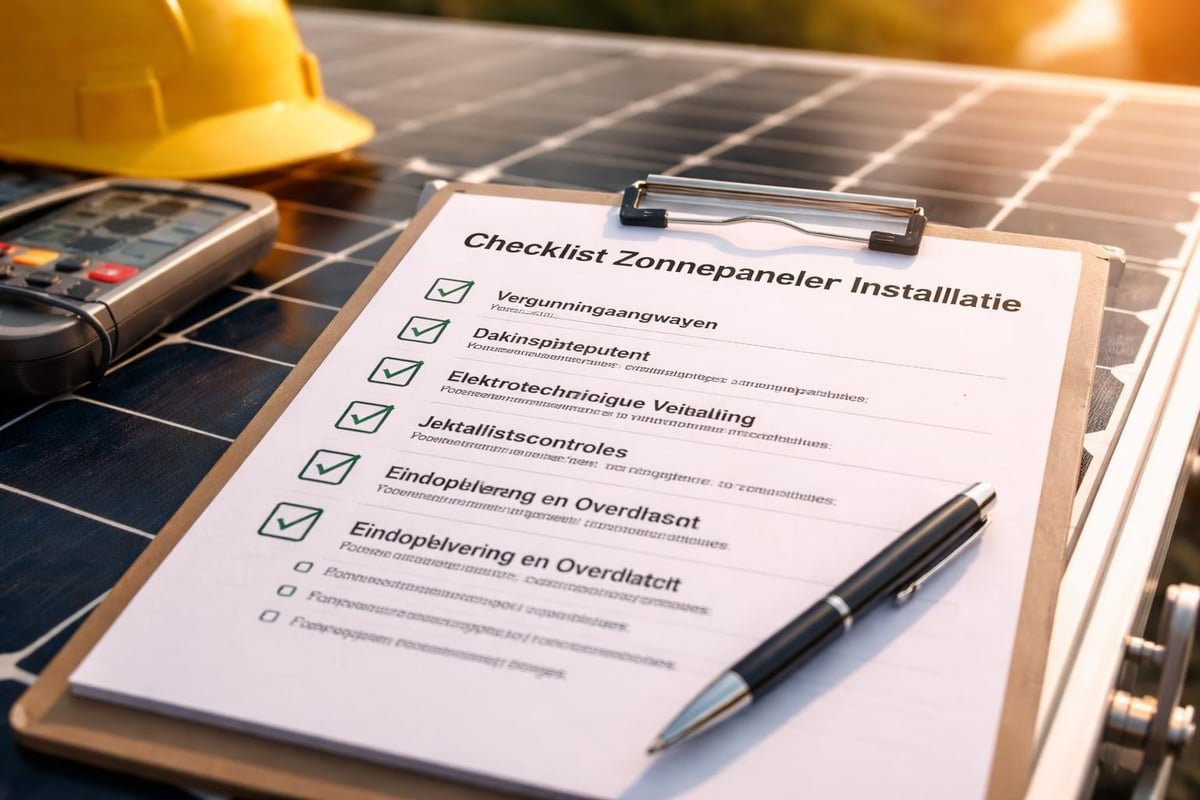 Zonnepanelen installatie checklist