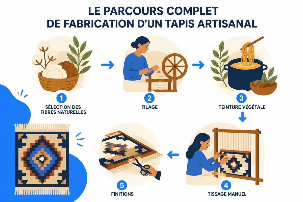 Processus de création d'un tapis artisanal
