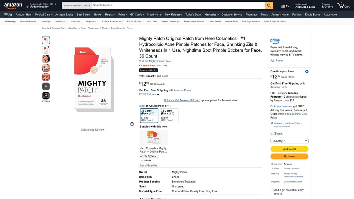 Top 8 Product Personal Care Picks to Try in 2026 - Mighty Patch Original Patch from Hero Cosmetics