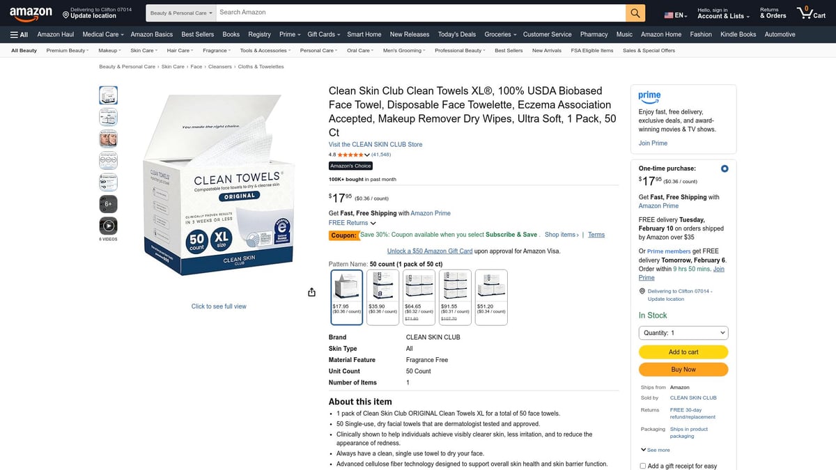 Top 8 Product Personal Care Picks to Try in 2026 - Clean Skin Club Clean Towels XL®