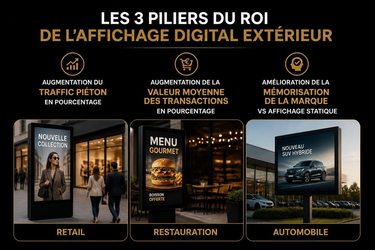 Outdoor digital signage ROI components
