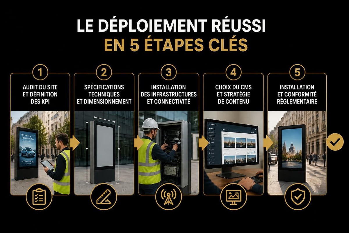 Outdoor signage deployment steps