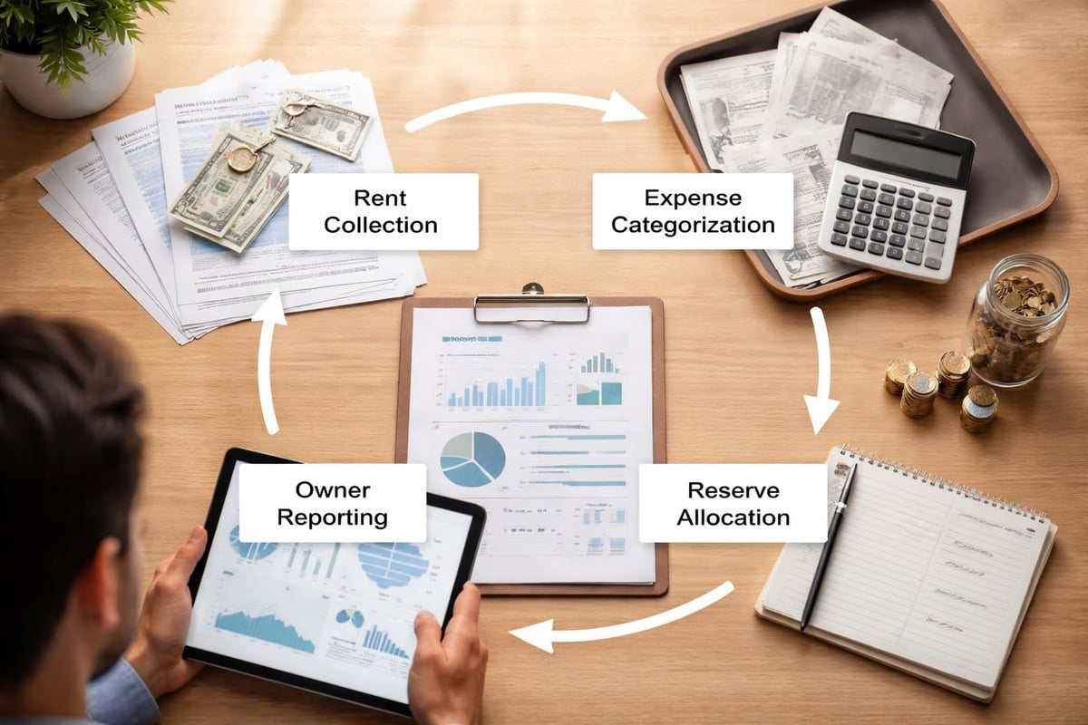 Property management financial tracking system