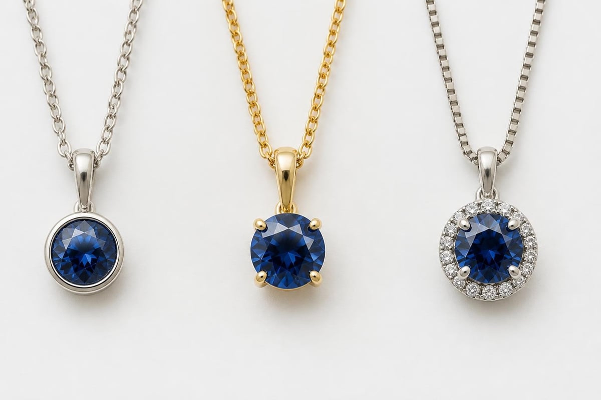Blue pendant design elements