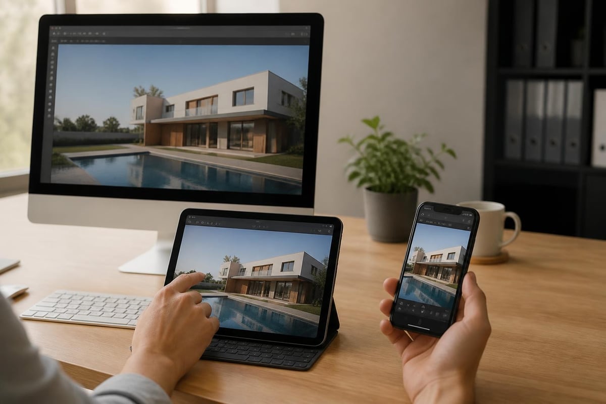 Cloud-based editing workflow across multiple devices