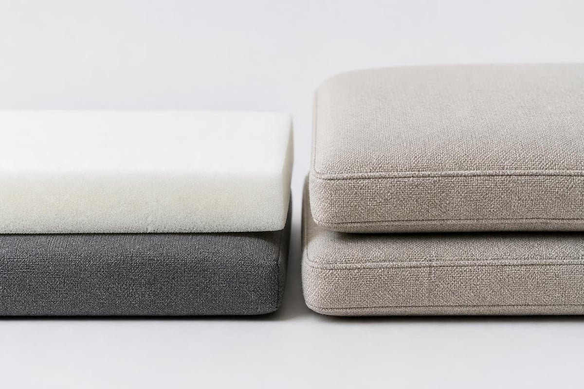 Chaise lounge cushion materials
