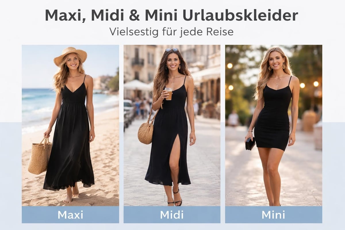 Verschiedene Kleider-Längen im Vergleich